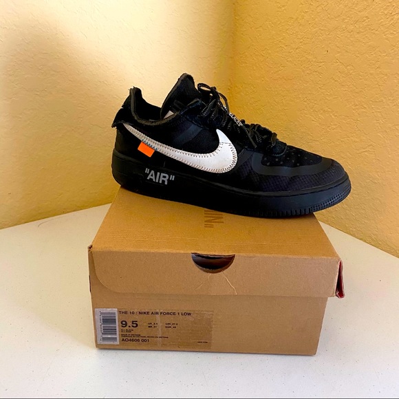 Nike Other - Nike Air Force 1 Off White Black Low The 10 Sz 9.5